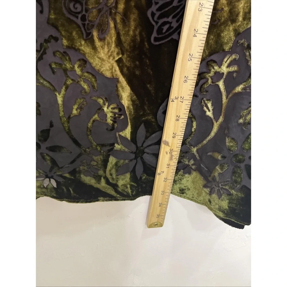 Kevin O'Brien‎ Studio Scarf Wrap Womens OS Green Burnout Silk Velvet Butterfly